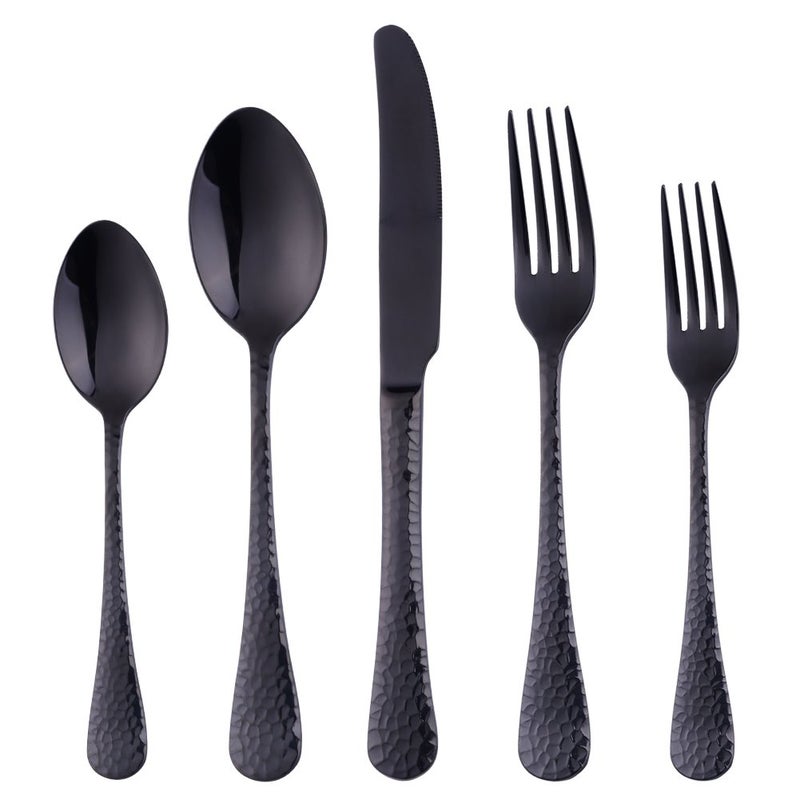 Bisda 20-Piece Black Flatware Silverware Set, Bisda Stainless Steel Cutlery Sets, Multipurpose Use for Home, Kitchen, Restaurant, Hotel Tableware Utensil Service for 4 - Image 1